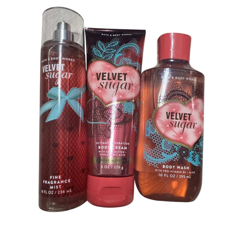 Bath & Body Works Velvet Sugar 3-Piece‎ Set New